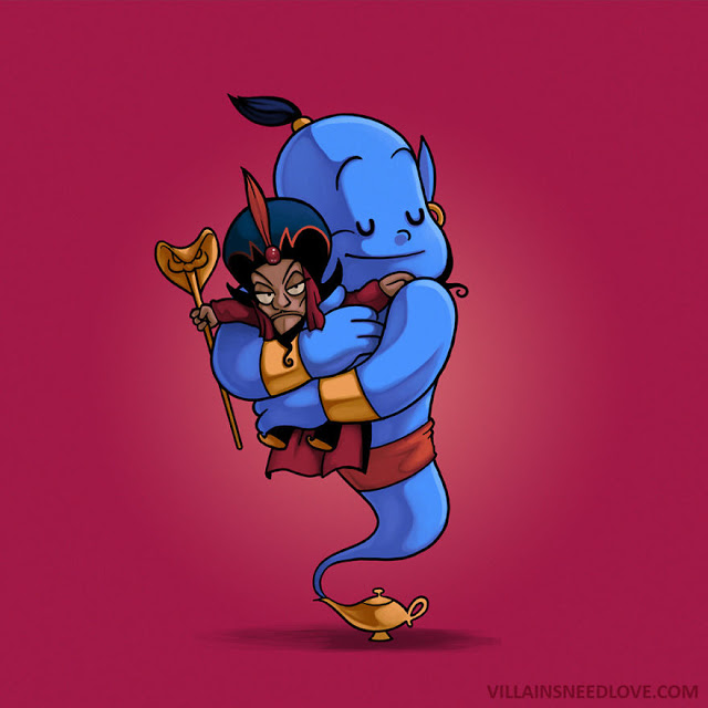 Genio abrazando a Jafar