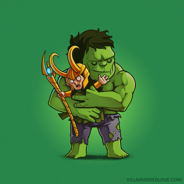 Hulk abrazando a Loki
