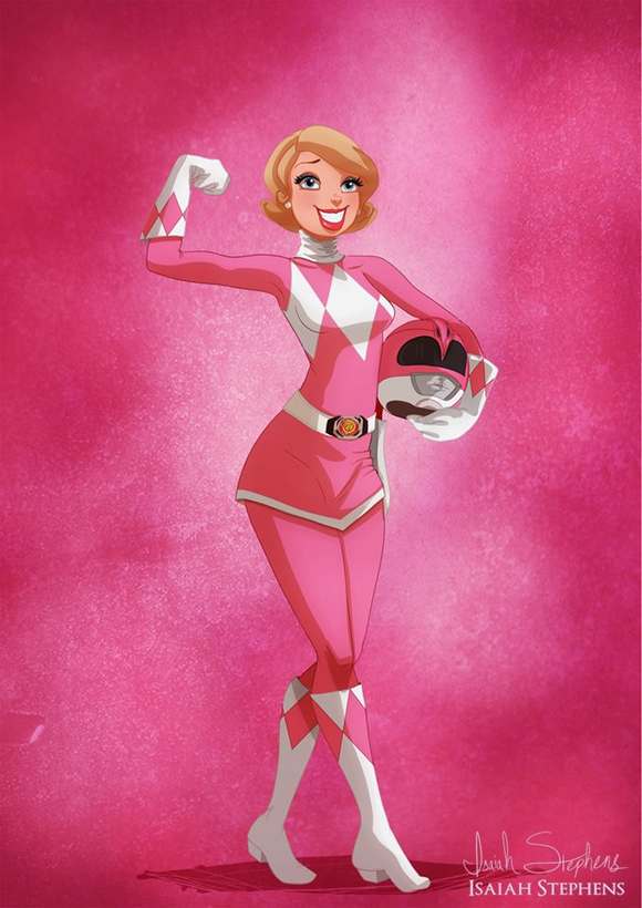 Charlotte la Bouff como Power Ranger Rosa