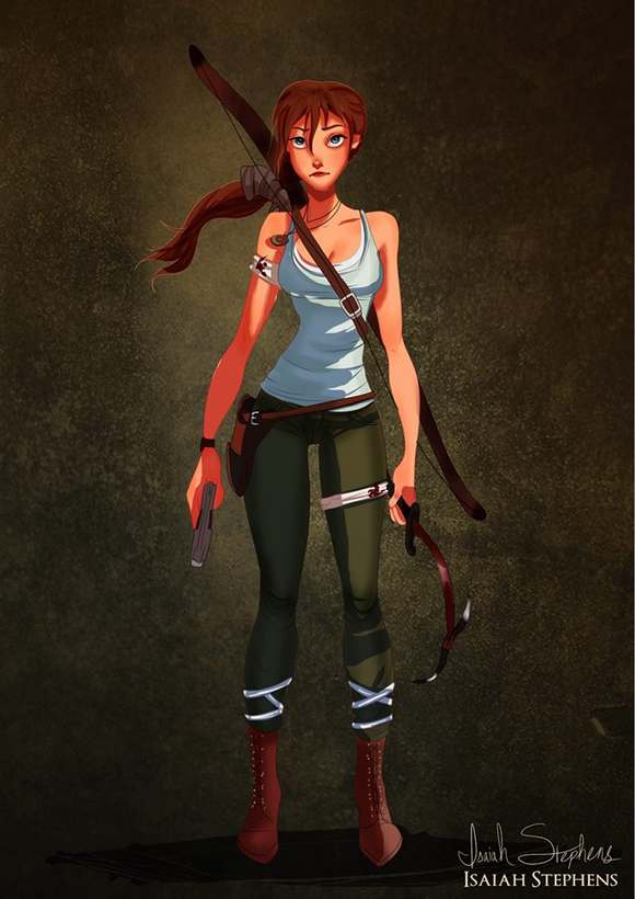 Jane como Lara Croft