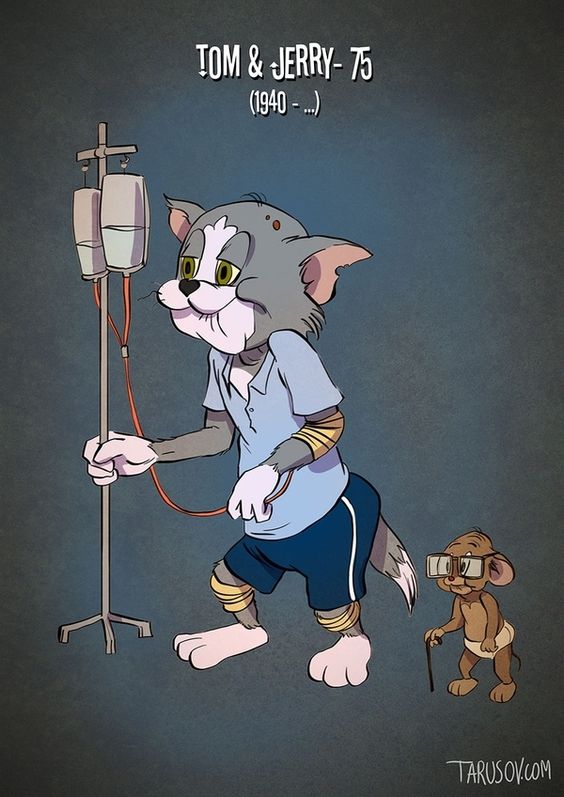 Tom y Jerry de viejos