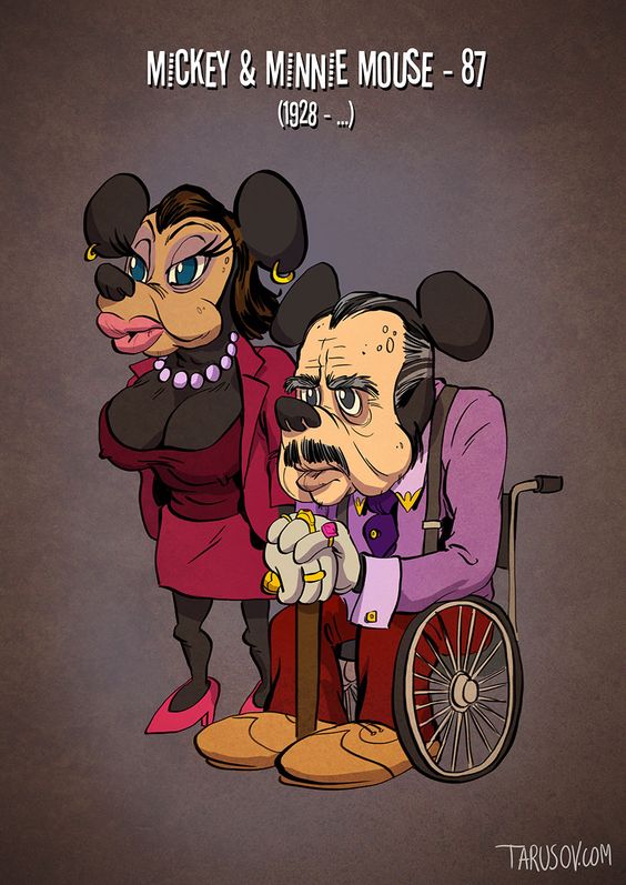 Mickey y Minnie Mouse viejos