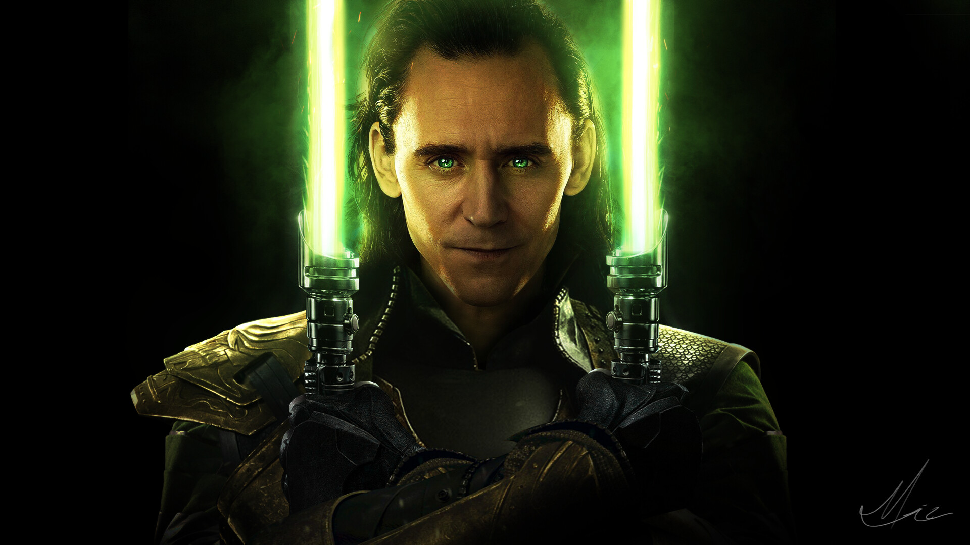 Loki con lightsabers