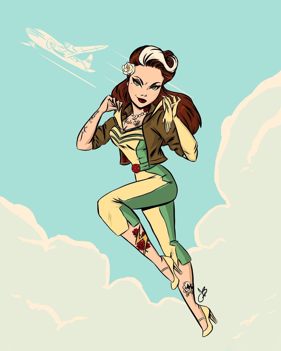 Rogue Marvel Pin Up girls