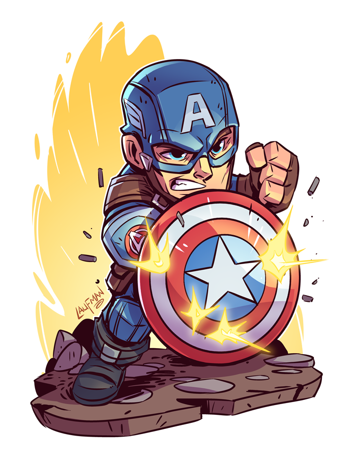 arte chibi Capitán América