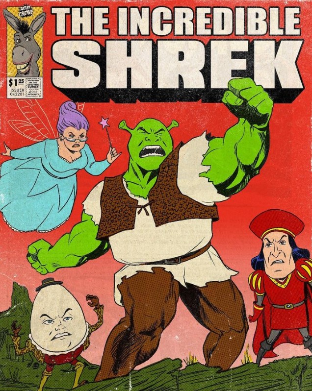 arte pop de comic Shrek