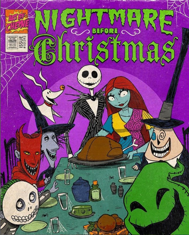 arte pop de comic The Nightmare Before Christmas