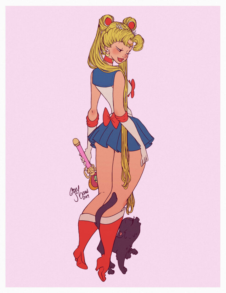 Personajes de Sailor Moon estilo pin up