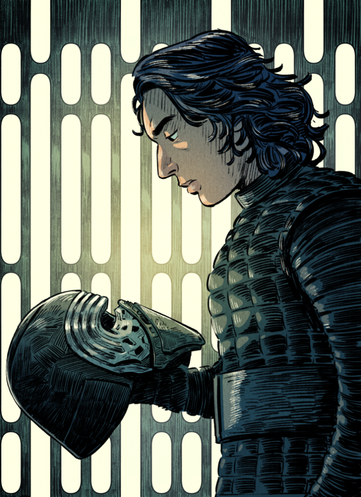 Star Wars Fan Art Kylo Ren con su casco