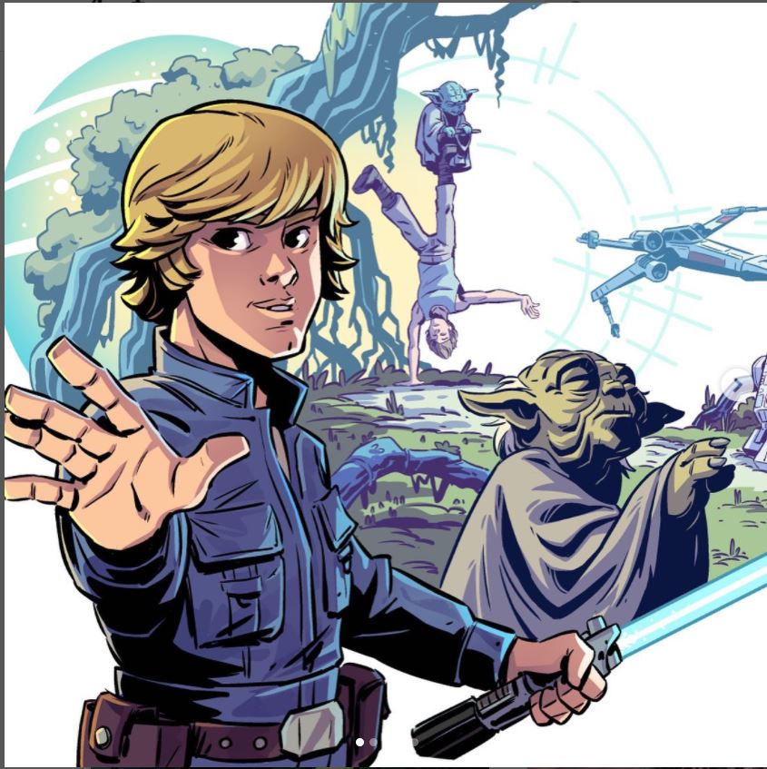 Star Wars Fan Art Luke Skywalker y Yoda en Dagobah